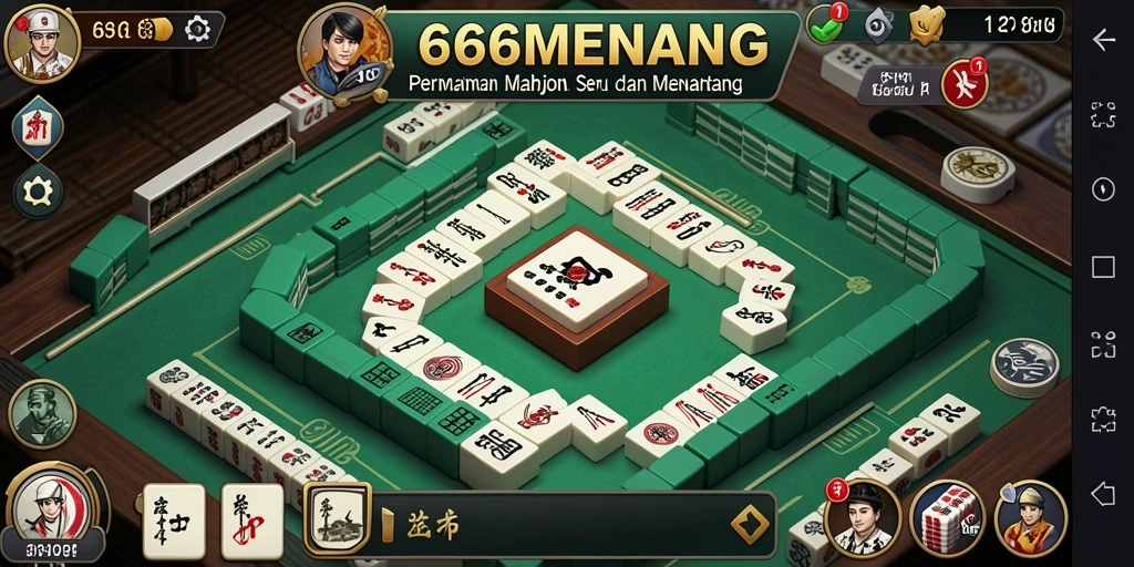 Tampilan gameplay seru dari 666MENANG yang menampilkan strategi Mahjong.