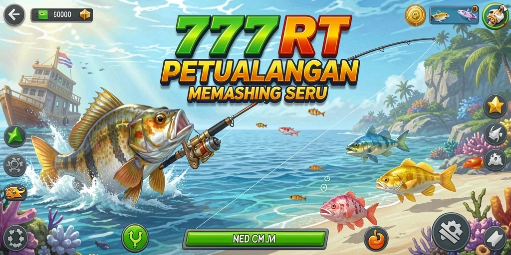Screenshot gameplay 777RT yang menampilkan aksi memancing yang seru.