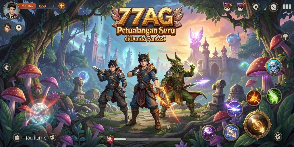 Tangkapan layar 77AG menunjukkan aksi petualangan yang mendebarkan.