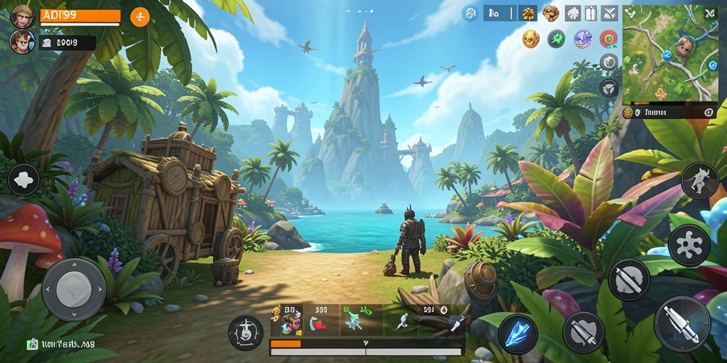 Tangkapan layar menampilkan pemandangan luas dalam game Open World.