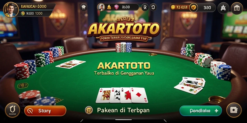 Tampilan gameplay menarik dari AKARTOTO saat bermain Poker.