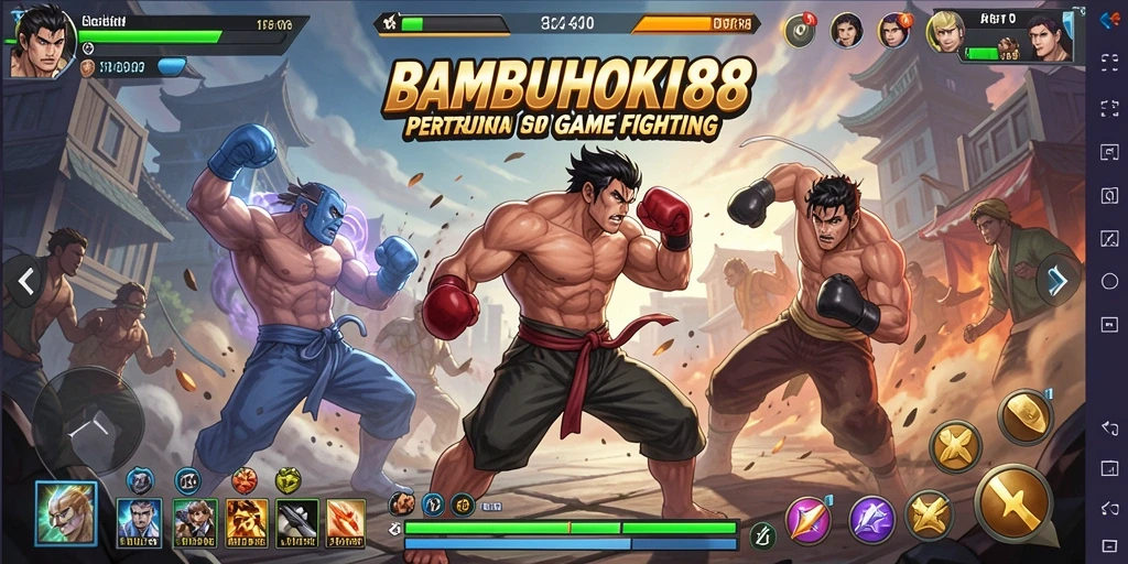 Tampilan screenshot dari gameplay menampilkan serunya pertarungan di BAMBUHOKI88.