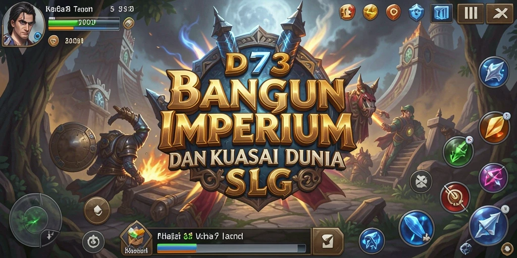 Gameplay D73 yang seru dalam membangun kerajaan SLG.