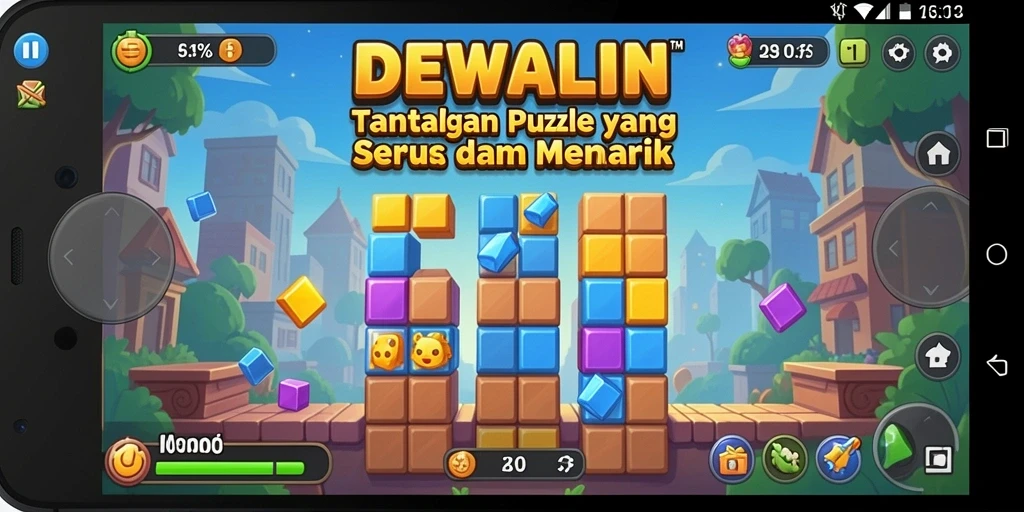 Screenshot gameplay DEWALIN menampilkan tantangan puzzle yang menarik.