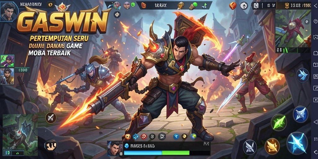 Gameplay menegangkan dalam pertempuran MOBA GASWIN.