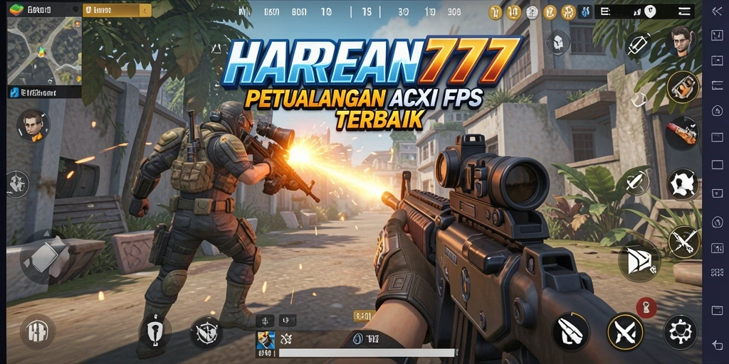 Tampilan gameplay seru dari HARAPAN777 dalam pertempuran FPS.