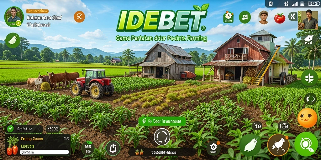 Tampilan gameplay IDEBET menampilkan aktivitas pertanian yang menyenangkan.