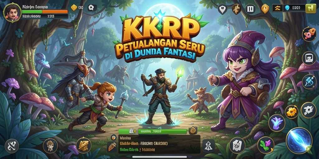 Screenshot utama KKRP menunjukkan aksi seru dalam petualangan fantastis.