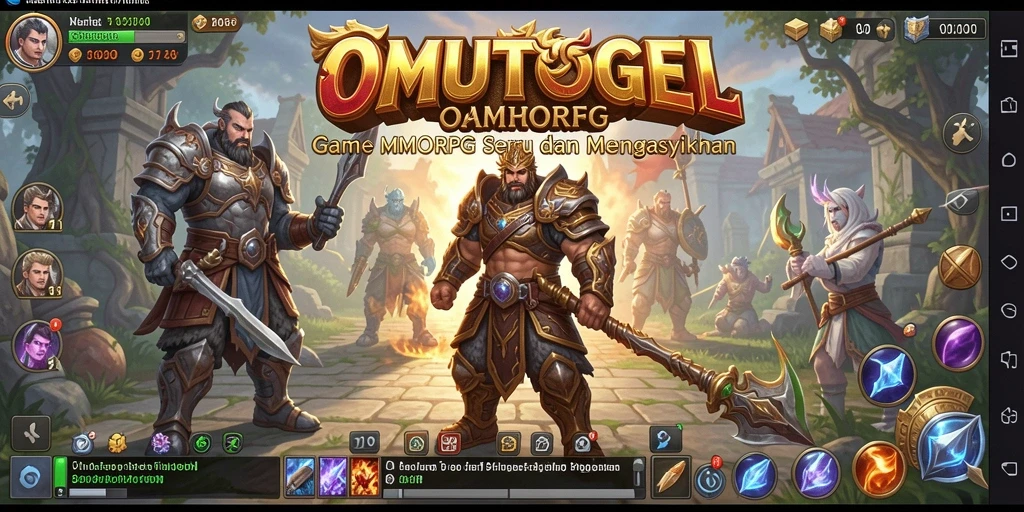 Screenshot gameplay OMUTOGEL menunjukkan pertarungan seru di dunia MMORPG.