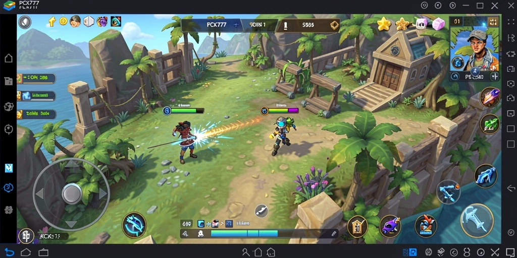 Screenshot PCX777 menampilkan gameplay seru dengan grafis cerah.