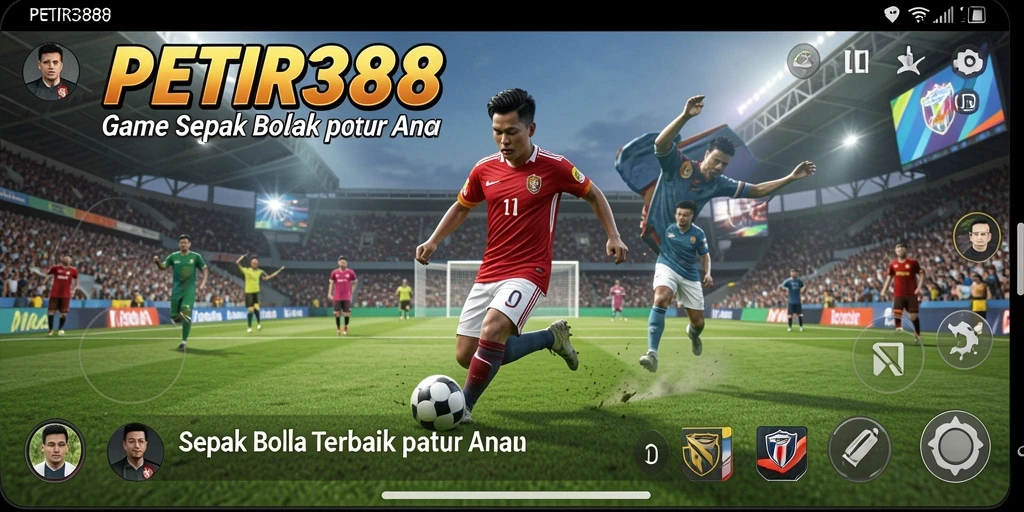 Tampilan gameplay menarik dari PETIR388 yang menampilkan laga sepak bola seru.