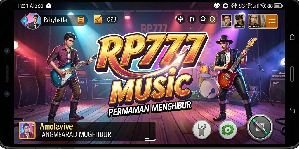 Screenshot gameplay RP777 menampilkan pengguna yang asyik bermain musik.