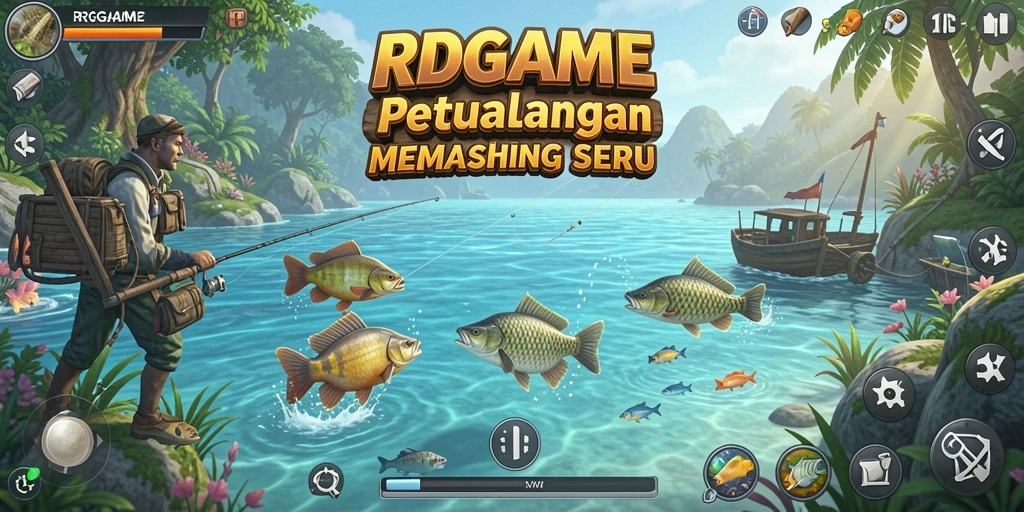 Gameplay RPGAME menampilkan pengalaman memancing yang mendebarkan dan realistis.