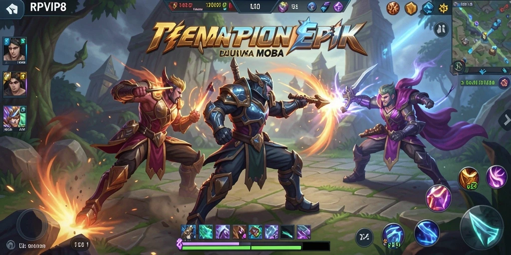 Tampilan gameplay seru dalam RPVIP8 dengan karakter bertarung epik.
