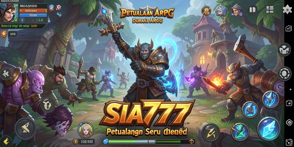 Tampilan epik dari pertempuran dalam game ARPG SIA777.