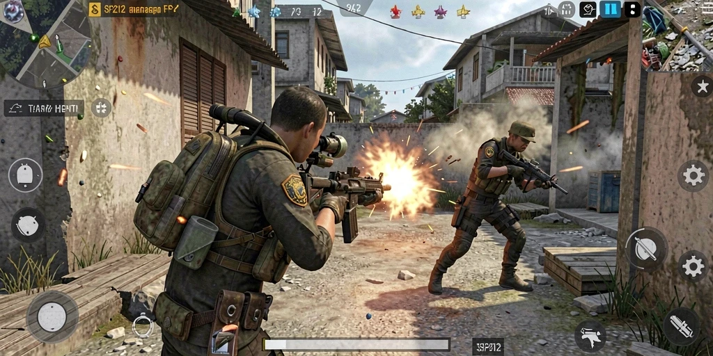 Tangkapan layar gameplay SP212 yang menegangkan dan penuh aksi.