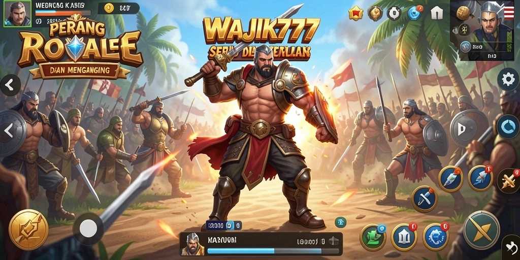 Screenshot gameplay WAJIK777 yang menampilkan aksi Battle Royale yang intens.