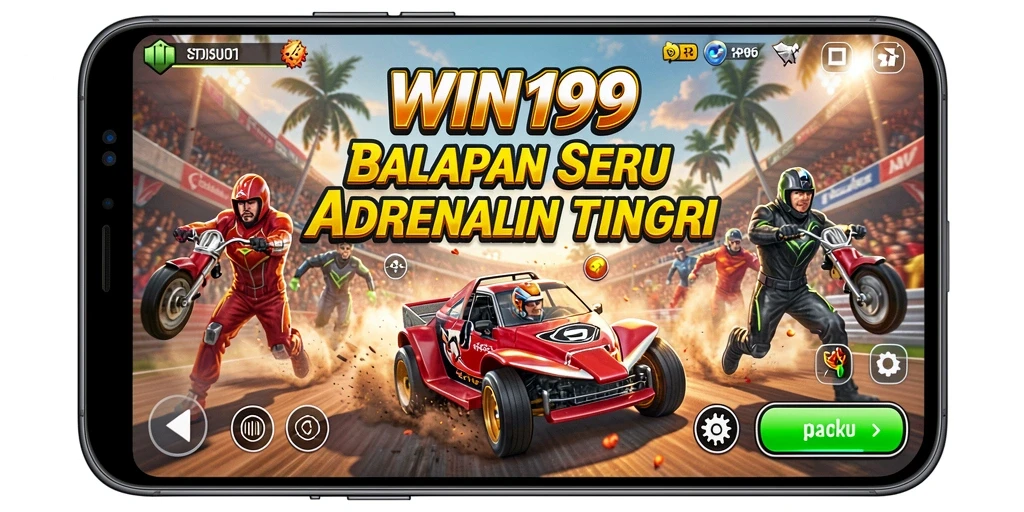 Screenshot gameplay <strong>WIN199</strong> menampilkan aksi balapan yang cepat dan grafis menawan.