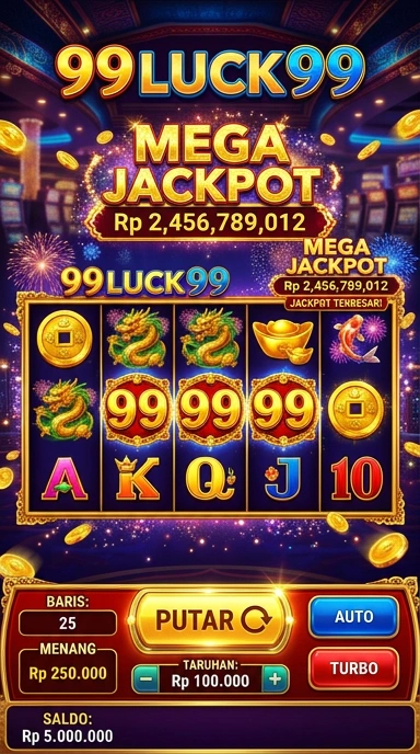 Tampilan awal aplikasi 99luck99 dengan berbagai kategori.